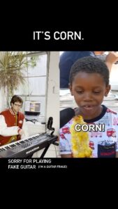 The Gregory Brothers Instagram - 🌽 @recess_therapy gave the most important interview of 2022, reminding us of the joys of corn 🙏🫡🥹