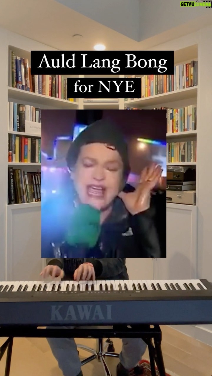 The Gregory Brothers - 1.4K Likes - play Auld Lang Bong on New Year’s Eve and your crush will miss you. (ps, we made the Bing-Bongenspiel a free download) 📈🎹