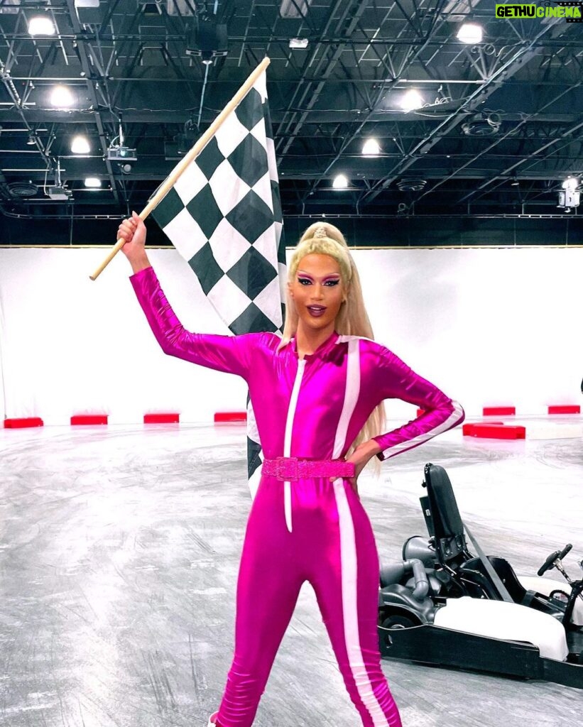 Tia Kofi Instagram - Start Your Engines 🏁 Had a brilliant time in my Mama Ru inspired look with @bluhydrangea_ @iamblackpeppa and @veronicaqween filming Game On for @bbccin at @chaos.karts! Vroom vroom! #dragraceuk #dragrace #rpdr #childreninneed Mario Kart