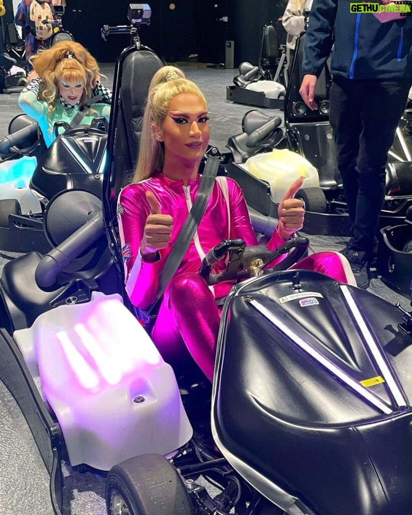 Tia Kofi Instagram - Start Your Engines 🏁 Had a brilliant time in my Mama Ru inspired look with @bluhydrangea_ @iamblackpeppa and @veronicaqween filming Game On for @bbccin at @chaos.karts! Vroom vroom! #dragraceuk #dragrace #rpdr #childreninneed Mario Kart