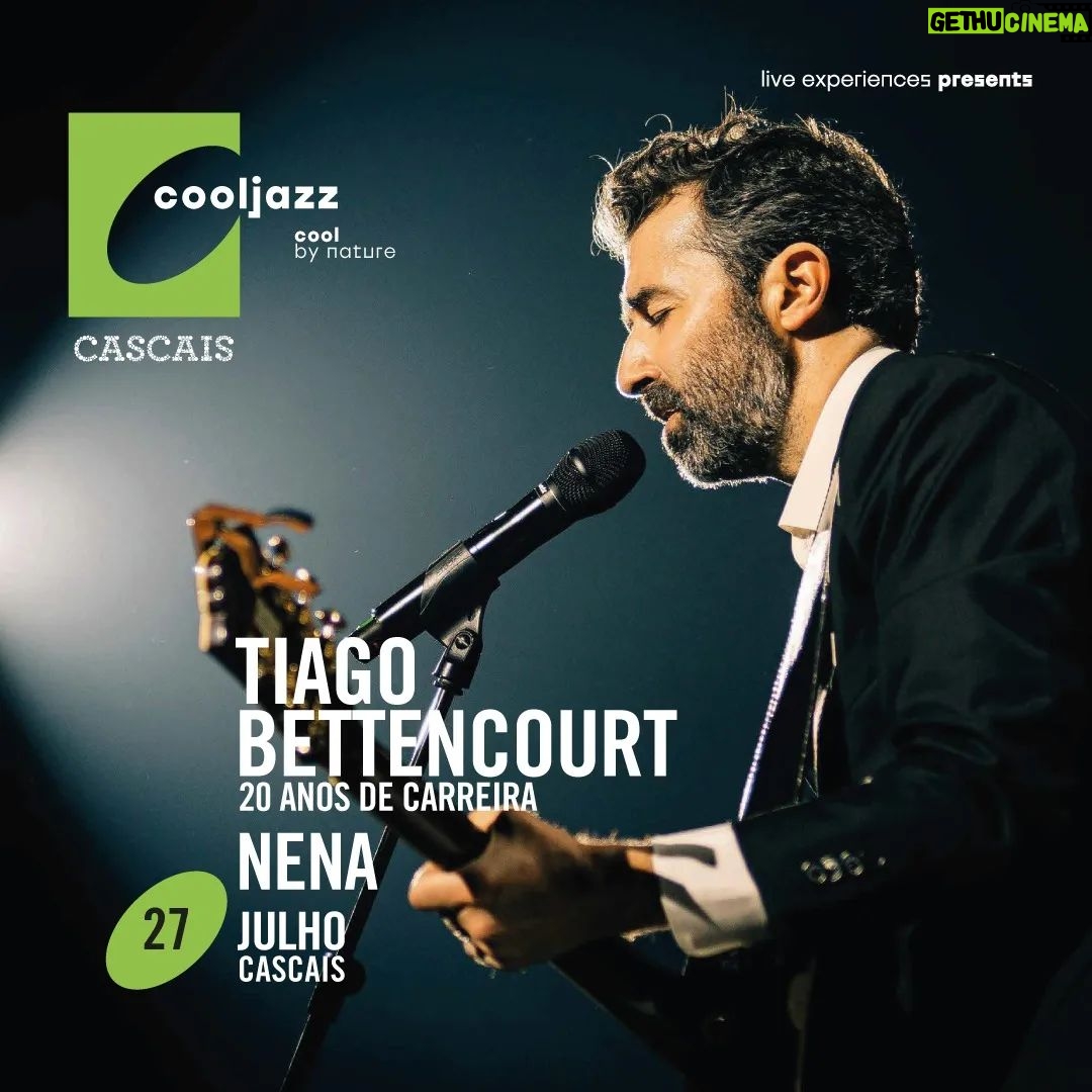 Tiago Bettencourt - 1K Likes - Dia 27 de Julho no @cooljazzfestival é a primeira data anunciada neste ano em que celebro 20 anos de carreira. Estou muito feliz por fazer parte deste festival onde já assisti a muitos concertos improvaveis e tão inspiradores. No topo da minha lista está David Byrne há já uns anos, e Jorge Ben Jor na passada edicão. Vamos tentar estar à altura. Bilhetes já à venda 💪🏻