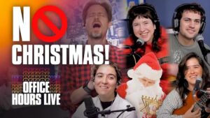Tim Heidecker Instagram - THIS is how you write a holiday hit! @timheidecker, @vicbergeriv, @mjlenderman, @wednesday_gurl, @rachel.kaly and @elianabassist show you how it’s done with their brand new tune “No Christmas” 🚫🎅🏻🕎

See the full process and more only at patreon.com/officehourslive with a FREE seven-day trial.