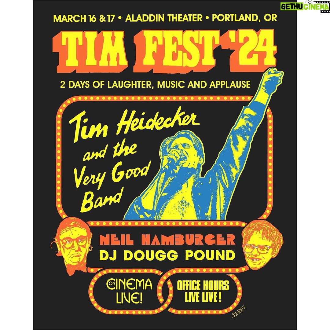 Tim Heidecker - 4.2K Likes - Itās all happening in Portland! This March we are launching Tim Fest. Two nights of all things Tim. A Very special live Office Hours with calls from around the world and special guests. An On Cinema Live experience where Tim and film expert Gregg Turkington discuss the greatest movies of all time and more!!! Stand up sets from the legendary Neil Hamburger and DJ Dougpound and two blazing nights of Tim and The Very Good Band.
Day tickets and limited weekend bundles are available now at link in bio!