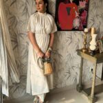 Tisca Chopra Instagram – Felt cute .. 

In my perennial go-tos 
Dress: @stylemati 
Earrings @curatedcuriosities_ 
Stack @sachdeva.ritika 
Shades @chanelofficial 
Sandals @gucci 
Bag @zara 

#ootd #everyday #casual #comfy #chic #cool #tropical #boho