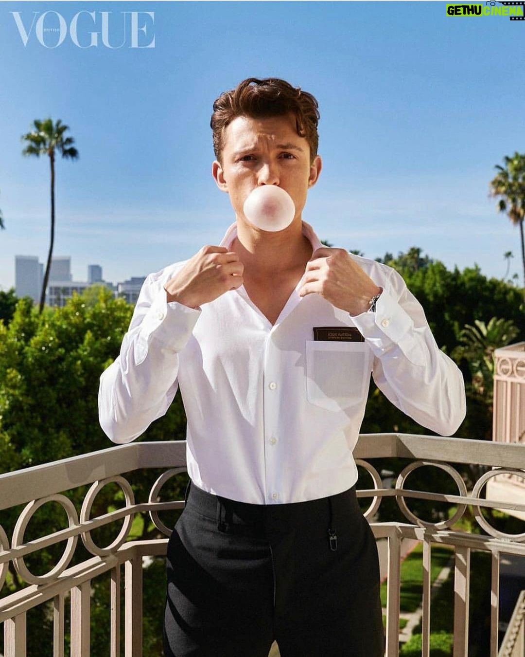 Tom Holland - 9.3 Million Likes - Always a joy! Thank you @britishvogue and of course @gregwilliamsphotography for this bubbly one.
