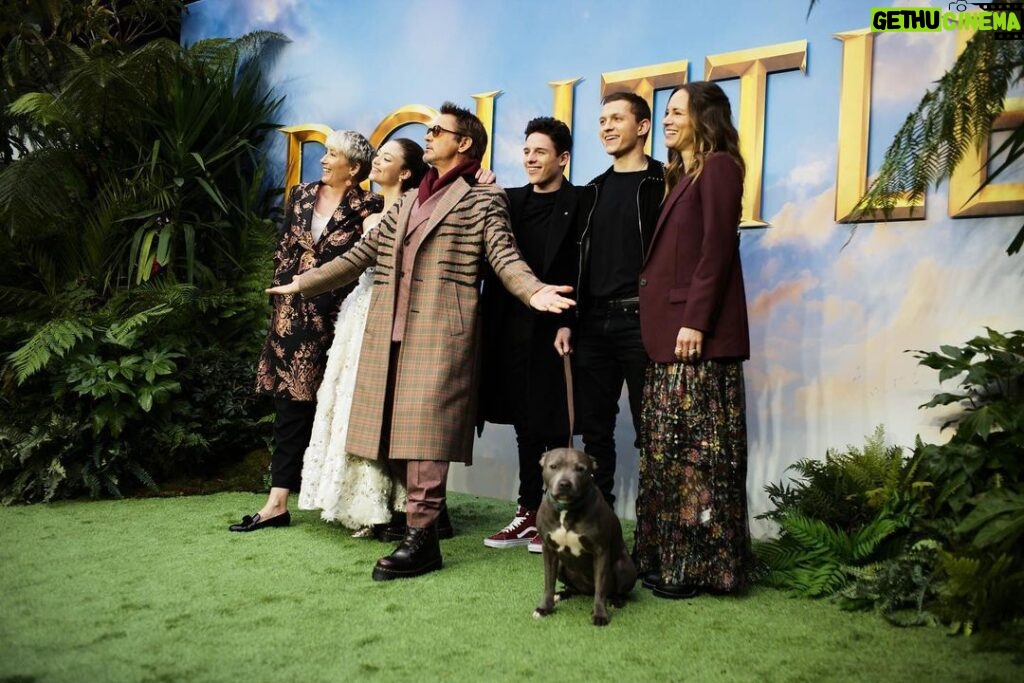 Tom Holland Instagram - So much fun this morning at the Doolittle London premier. I think it’s safe to say that Tessa stole the show. Big love to the big man @robertdowneyjr and head to the link in my bio to get your pooch a brothers trust dogs collar.
