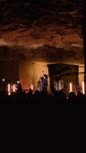 Tom Walker Instagram - Just want to say a massive thanks to anyone who has joined us so far on the Subterranean tour. It’s such an honour to be allowed into these amazing spaces to play live music for everyone. Playing at the @beerquarrycavesofficial was a proper once in a lifetime for me.  It’s not everyday your putting on gigs down a candle lit limestone mine