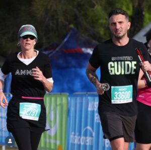 Tommy Little Instagram - Real proud of my friend @annieyoungarts for completing a ten kilometre visually impaired untethered run. Slightly less proud of seeing what was happening to my face while I was guiding her.