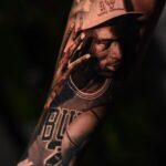 Tommy Little Instagram - Almost finished MJ by the best in the business @benthomasart. The whole crew at @umbratattoo are amazing too 🔥