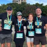 Tommy Little Instagram - This is my mate @annieyoungarts. I was stoked to be one of her guide runners today at the @gcmarathon. She achieved a 10kms PB and as you can see I was completely fine too and definitely not at all completely fucked by the end of it. Congrats Annie! ❤️