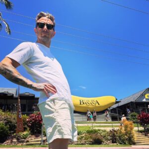 Tommy Little Instagram - When the lady finger meets the big banana. See you tonight after @carrietommyshow Coffs!!!
