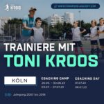Toni Kroos Instagram - Ferien-Camps und Trainingstage in Köln und Rostock 👉 www.tonikroos-academy.de Trainiere mit Toni in Köln und mit seinem Bruder Felix oder seinem Vater Roland in Rostock ⚽️💪 Trainiere wie die Profis mit von Toni ausgewählten Übungen, einer Academy Trainingsausrüstung von adidas und coolen special Acts 👀 Verschiedene Termine im Juni, Juli und August. Wir sehen uns dort 👋 #kroos #fussball #fussballcamp #köln #rostock #nrw #mv