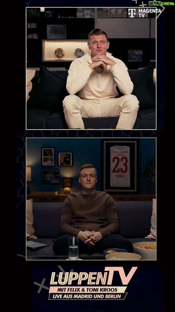 Toni Kroos Instagram - Erste Sendung LuppenTV war ein großer Spaß - danke an unsere Gäste Stefan Reinartz, @mladenpetric und @tim_borowski24! Heute gehts heiter weiter. Ab 19:40 live @magentatv! 📺