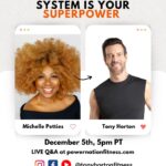 Tony Horton Instagram - 🌟🚀 REMINDER: LIVE Mastermind Event with Tony Horton & Michelle Petties - Unlock Your Superpower! 🚀🌟 Hey everyone! This is your friendly reminder from me, Tony Horton, that TOMORROW, December 5th at 5pm PT/8pm ET, we're going LIVE with the awe-inspiring Michelle Petties! Michelle's journey is one that resonates with so many of us - transforming from a food addict to an award-winning writer, turning her struggles into triumphs. Having lost and gained over 700 pounds in her lifetime, her story of overcoming chronic yo-yo dieting, depression, and defeat is nothing short of motivational. 👉 Don't miss this chance to hear Michelle share her powerful message and personal insights. Join us LIVE on: Tony Horton Fitness Facebook Page https://www.facebook.com/tonyshortonfitness Tony Horton Fitness YouTube Channel https://www.youtube.com/@tonyhortonfitness Tony Horton Fitness Instagram Page https://www.instagram.com/tonyhortonfitness/ Power Nation Fitness Platform (Live Q+A for Premium Subscribers) https://powernationfitness.org/programs/michellepetties 🌟 To get your questions answered LIVE, log into Power Nation or sign up for our FREE 14-day Trial as a Premium Subscriber [Click Here] ==>> https://powernationfitness.org/pages/join-today Mark your calendars, set your alarms, and let's dive into how your belief system can be your greatest superpower! 👉 Follow-Up Event: And hey, keep the inspiration flowing! Join me and Melissa Costello on my NEW Instagram Page, @tonyhortonfitness, on Wednesday, December 6th at 3pm PT / 6pm ET for tips on "How to Celebrate SMART this Holiday Season!" Trust me, it's a session you won’t want to miss! [Follow Here] ==>> https://www.instagram.com/tonyhortonfitness/ Looking forward to seeing you there! Your Pal, Tony #LiveMastermind #TonyHorton #MichellePetties #YourSuperpower #PowerNation #LiveEvent #InspirationalJourney #CelebrateSmart #TonyHortonFitness