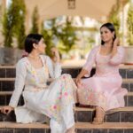 Twinkle Arora Instagram - This beautiful neon hand embroidery is so admirable and we can't get our eyes off it.♥️ handcrafted with intricate cutdaana, pearls and sequence, this outfit looks so classy and elegant ✨ Models - @thetwinklearora @_.avneetk8 Makeup- @glitz_n_glam_by_kanika Photography- @iamadityathakur @iamrathour @sahilmaurya7 Location- @foresthillresort #white #photography #pink #pastels #instadaily #instagood #instafashion #aesthetic #foryou #embroidery #handwork #semiformalwear Forest Hill Resort