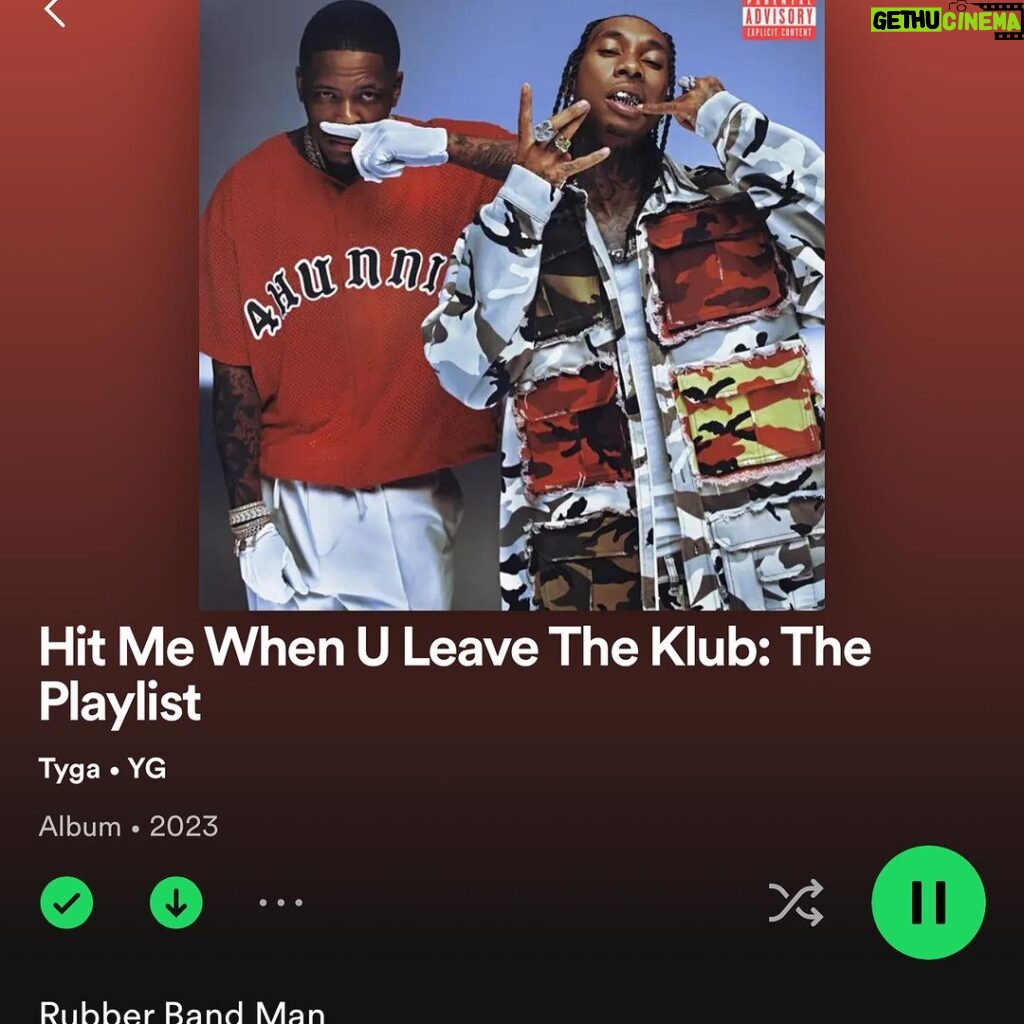 Tyga Instagram - Hit Me When U Leave The Klub:The Playlist Out Now Everywhere…Alternate Cover 🔥🔥😮‍💨😮‍💨