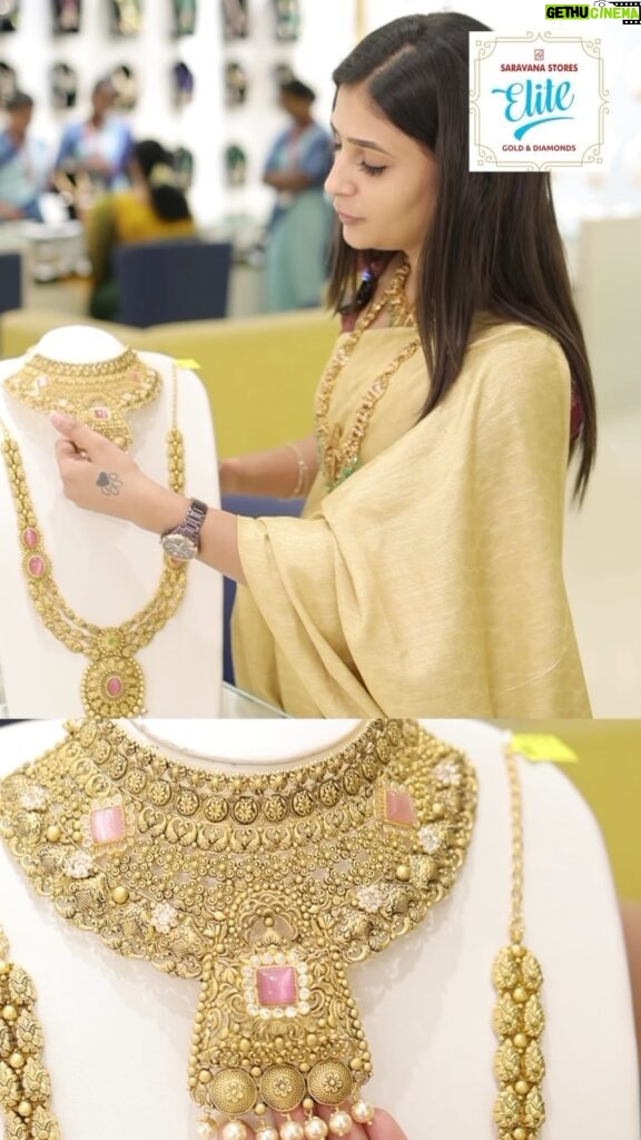 Vaishu Sundar Instagram - @saravana_stores_elite Bringing cultural richness in gold jewelry with fine intricacy, traditional design and breathtaking emblishments in our Saravana Stores Elite Gold in T Nagar and Tambaram, Chennai, Tamilnadu. Saravana Stores Elite Diamond is the one and only Diamond and Platinum shop in all over India with wide range of collections and mesmerizing designs that will definitely explore your favorites in unbeatable price. Visit our exclusive #SaravanaStoresEliteGold #SaravanaStoresEliteDiamond to shop jewels that are specially crafted to flaunt your elegance and sparkle you like a star! Contact/Whatsapp Numbers : 8056003000 / 9500037268