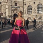 Valerie Huber Instagram - Romy 2023 💓 never liked pink, but this year I wanted to try something different 🤷‍♀️ Thank you @alexisfegonzalez @alexisrunway @runwayvienna and @ultimativgroup for creating this GlamRock Look 🤘many of us wore the blue @unhcrdeutsch bow to show solidarity with all humans searching for refuge, while we enjoy our privileged lives here. Congratulations to all nominees and winners and thank you for the invite @kurier_romy @kurier @kurierfreizeit 💫 Hofburg Imperial Palace Vienna