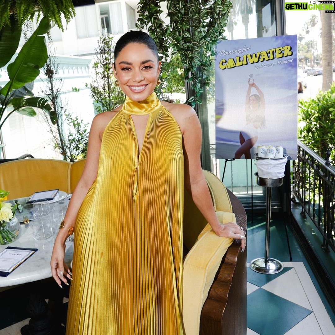 Vanessa Hudgens Instagram - Such an incredible launch for pineapple @caliwater with my bestie and partner @olivertrevena 🍍 thank you @thegeorgian for hosting us and all of my amazing friends that turned up to support 💛💛