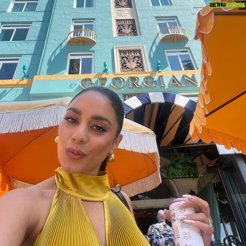 Vanessa Hudgens Instagram - Such an incredible launch for pineapple @caliwater with my bestie and partner @olivertrevena 🍍 thank you @thegeorgian for hosting us and all of my amazing friends that turned up to support 💛💛