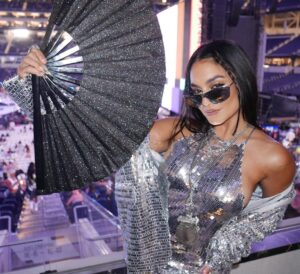 Vanessa Hudgens Instagram - I can’t even describe how special tonight was. Beyoncé is the goat 🪩👽🫠 thank you @sofi for having me 🥰 so grateful. So inspired. So full. ♥️