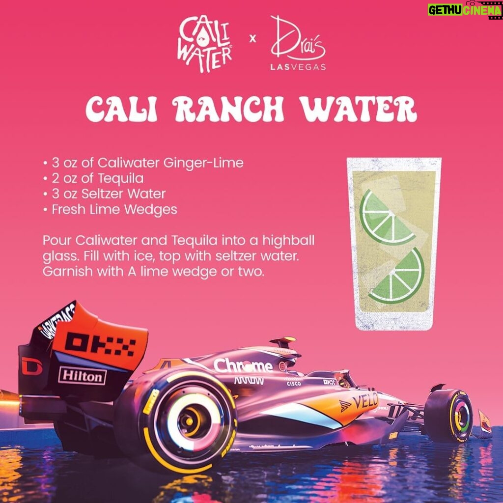 Vanessa Hudgens Instagram - We are so excited to bring a taste of Caliwater to the Las Vegas Strip for @f1. Join us at @draislv and enjoy the signature Cali Ranch Water cocktail 🌴💧