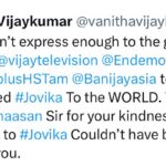 Vanitha Vijayakumar Instagram – #biggbosstamil #jovika @vijaytelevision @disneyplushotstartamil @endemolshineind @banijayasia @ikamalhaasan