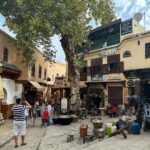 Vera Kolodzig Instagram - Dia 5: Tivemos algumas dúvidas sobre vir a Fes pelos comentários horrorizados dos nossos amigos em Portugal quanto às temperaturas em Marrocos em Agosto. Decidimos deixar o plano em aberto e deixar fluir, e assim que percebemos que as temperaturas são toleráveis, decidimos vir. Fes tem a maior Medina (cidade velha) do mundo árabe, com 220 hectares de ruas estreitas (9200 ao todo) e construções altas que garantem a sombra. Este labirinto caótico é a maior área urbana pedonal do mundo inteiro, onde casas, lojas, oficinas, escolas e palácios acolhem duas vezes mais habitantes do que Manhattan, e mesmo assim o ambiente é mais sereno e íntimo. Para visitar a Medina contámos com a ajuda de um guia que nos mostrou o bairro dos carpinteiros, o bairro dos alfaiates e alguns monumentos importantes como a Madrasa Bou Inania e o museu Nejjarine, um antigo “hotel de caravanas” onde os comerciantes deixavam os animais e mercadorias no centro rectângular para pernoitarem nos quartos nos andares de cima. Não podíamos deixar de passar na Chouara Tannery. Assim que entrámos tivemos de conter o vómito pelo cheiro nauseabundo que se faz sentir. Vimos todo o processo de lavagem e tintura das peles apenas por breves momentos, suficientes para o cheiro se entranhar até ao cérebro sem mesmo o molho menta que nos deram para a mão conseguir disfarçar. Nada que não ficasse esquecido com os pedidos que fizemos no mausoléu de Mulay Idriss, descendente directo do profeta Maomé. Oxalá se realizem os nossos desejos mais profundos! . . . #fes #morocco #instatravel #medina #fesmedina #travel