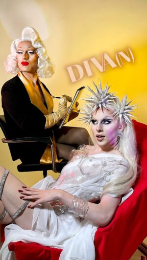 Vespi Instagram - Diva(n) : deuxième séance !

ℝ𝕠𝕤𝕖, reine auto-proclamée de l’élimination et Psychologue de renommée mondiale reçoit chaque semaine sur son divan la
reine éliminée du dernier épisode de @dragrace_france Saison
2 !

Pour cette deuxième séance, elle a rendez-vous avec...@vespi__ 
Très loin d’être la reine des (c)ruches, découvrez dard dard
cette perfectionniste à la taille de guêpe, incontournable en cas
de bourdon ❤️🐝

Un immense merci à ma comparse Punani pour son aide si
précieuse ❤️✨
👗 Vespi porte une tenue faite par ses soins et Rose du vintage
💇🏼‍♀️ Vespi est coiffée d’une perruque aimantée (oui) de @wigbys 
et Rose arbore une superbe chevelure de @poutre 
🏠 Merci au plus extraordinaire salon de la capitale,
@amour_cheveux_club d’avoir accueilli cette séance 💘
.
#roseandpunani #rose #punani #mode #performance #paris
#drag #dragqueen #comedie #fashion #vintage #mua #ootd
#vintagestyle #makeupaddict #dragfrance #makeup
#dragartist #pride #instadrag #pfw #parisienne #parisianstyle
#humode #psychology #divan #diva #dragracefrance
