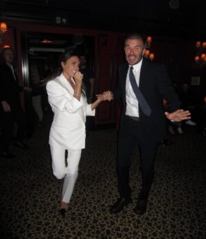 Victoria Beckham Instagram - Still making me laugh and I’m still teaching @davidbeckham to dance 😂 We all love you so much and are so proud of you. @brooklynpeltzbeckham  @romeobeckham @cruzbeckham #harperseven