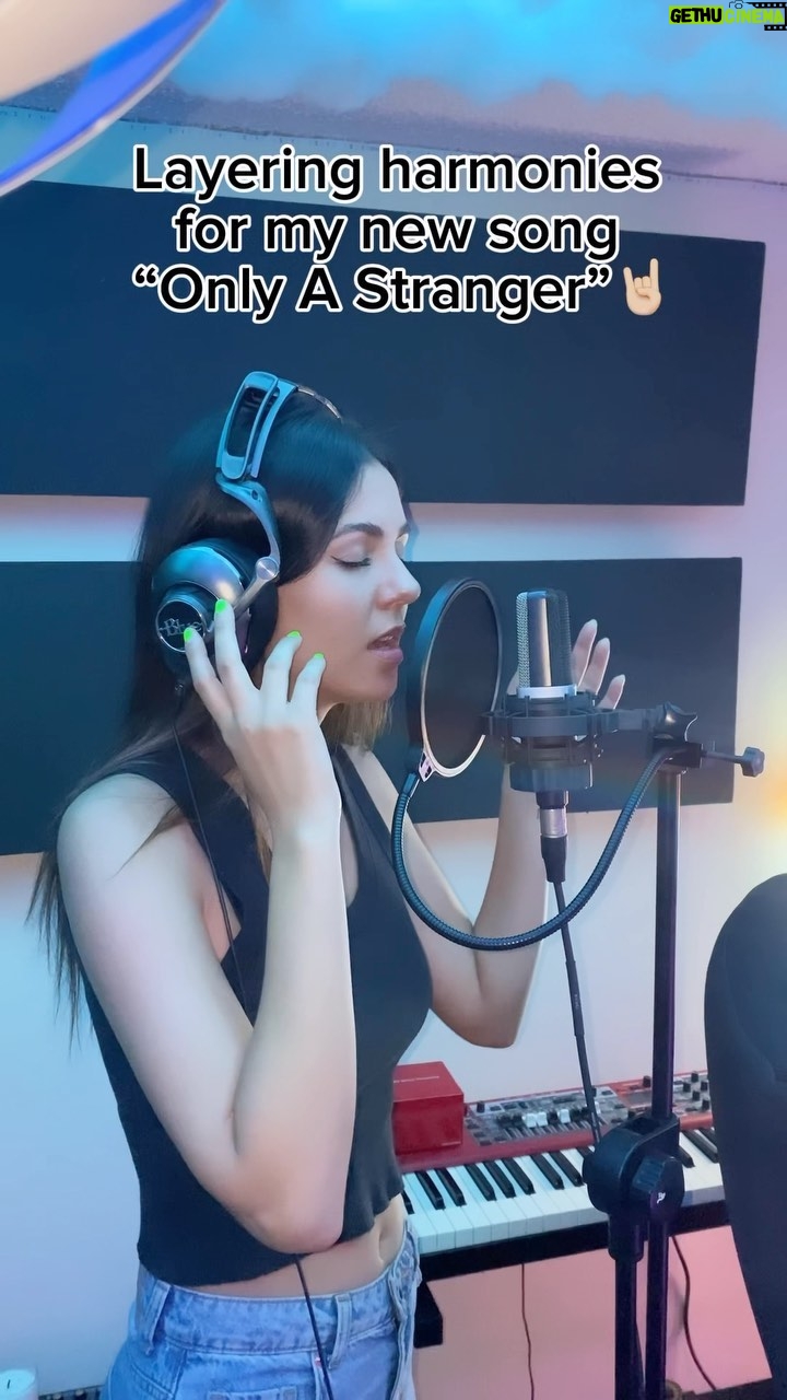 Victoria Justice Instagram - A little behind the scenes into the making of my new song “Only A Stranger”. Thanks for streaming guys & if you haven’t heard it yet, head to the link in my bio 🙏🏼🖤