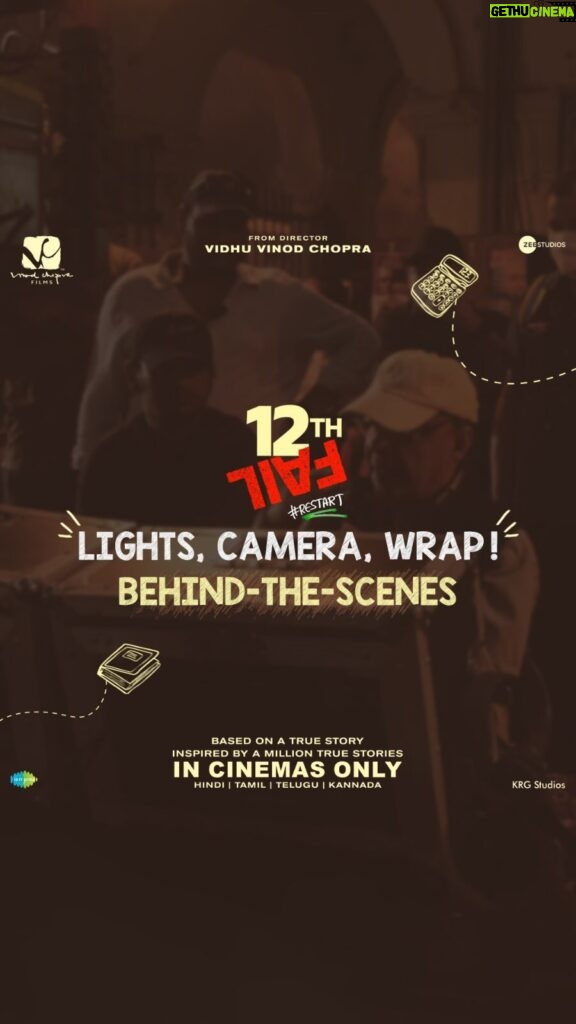 Vikrant Massey Instagram - Lights, camera, wrap! Delve into the final day of 12th Fail shoot - a journey of grit, determination, and unyielding spirit. 🎬✨ #12thFailInCinemas Book your tickets today! 🌟 (Link in bio) #ZeroSeKarRestart Watch #12thFail IN CINEMAS ONLY, a film inspired by a million true stories. 🌟🎥 @vidhuvinodchoprafilms @zeestudiosofficial @medhashankr @anantvjoshi @anshumaan_pushkar #VikasDivyakirti @arsgeeta @itsharishkhanna @priyanshuchatterjee @moitrashantanu @swanandkirkire @saregama_official @krgstudios