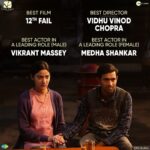 Vikrant Massey Instagram - Let the story of #12thFail top at the @filmfare too! Cast your votes now. (Link in bio) @vidhuvinodchoprafilms @zeestudiosofficial @medhashankr @anantvjoshi @anshumaan_pushkar #VikasDivyakirti @arsgeeta @itsharishkhanna @priyanshuchatterjee @moitrashantanu @swanandkirkire @saregama_official @krgstudios