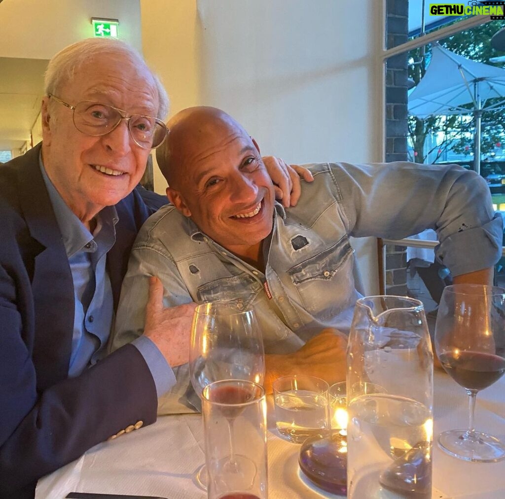 Vin Diesel Instagram - One of the best things about filming in the UK… dinners with my dear friend Sir Michael Caine, who adoringly refers to me as his son. All love, Always.