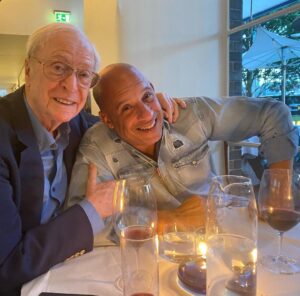 Vin Diesel Instagram - One of the best things about filming in the UK… dinners with my dear friend Sir Michael Caine, who adoringly refers to me as his son. 
All love, Always.