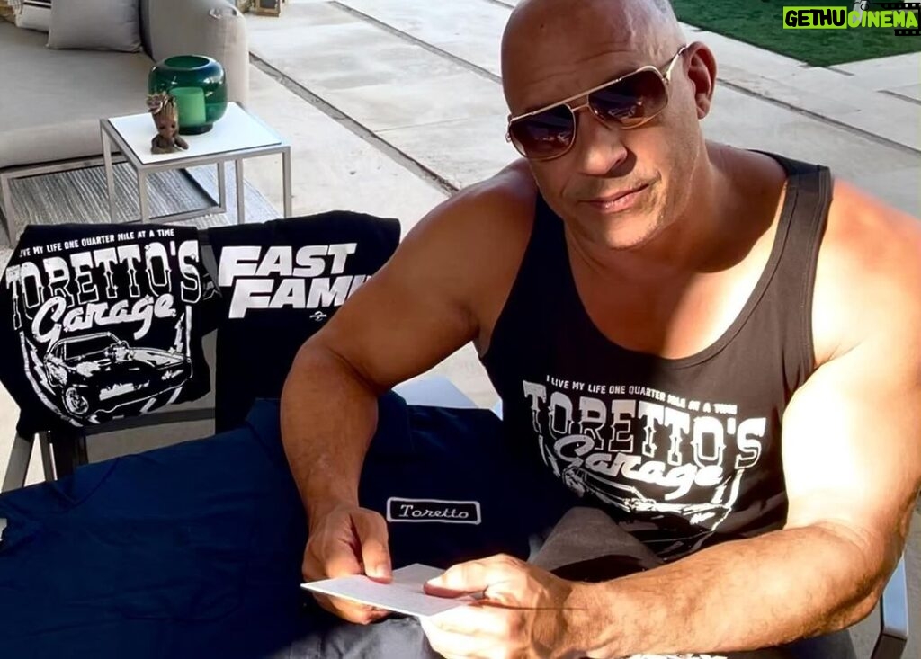 Vin Diesel Instagram - Join me and @charlizeafrica with the first ever @fastsaga cast merchandise collection at FastXstore.com 100% of net proceeds benefit @ctaop to support the health, education and safety of youth in Southern Africa.