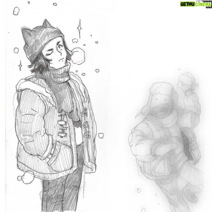 Violaine Briat Instagram - MERRY CHRISTMAS EVERYONE!!!! Haha this is my yearly repost but hey, an oldie but a goodie ;) You betcha Rodney dresses up his skeletons according to the current festive season. All the doodles of character in winter outfits were part of my ko-fi rewards, i still love these skecthes a lot haha ... The travis drawing just works with anyone really, he's just aiming at everyone with that snowball...... Anyhow, hope yall are having a wonderful time <3 <3 <3 Merry almost xmas!!!!! #webcomic #rodneyrrodney #12ftskeleton #merrychristmas #merrychristmas🎄 #myart #doodle #pencil
