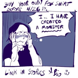 Violaine Briat Instagram - I guess they're going to Charlie's after all... Jesse and Travis shenanigans!!!!! I cleaned up this comic I posted a million years ago, I've used Clip Studio Paint for it. I think after I'm done with Rodney, I'll start doing my comics in CSP, even if I still need to pick up speed on that. I doo feel like my lines came out way nicer hehehe. BUY THE FOX SHIRT!!!! LINK IN STORY AND BIO!!! only if you wanna be a ladykiller I guess... or if you want Jesse to like you.. I don't know HAH! It's a limited edition meaning it'll be up for grabs only for 7 more days! Alright yall I'll see ya later !!!!!!!! ────────── • • • • ♡ ≡ ➭ ⌂ ᴸⁱᵏᵉ ᶜᵒᵐᵐᵉⁿᵗ ˢʰᵃʳᵉ ˢᵃᵛᵉ • • • • ────────── #myocs #rodneyrrodney #myart #comic #webcomic #silly #funny #meme #tshirt #shirt #everpress #originalcharacter #originalart #myoriginalcharacter #eboy