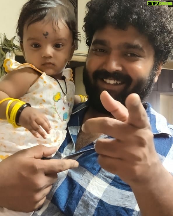 Vishwa Raghu Instagram - My rowdy kutty princess 😘😘😘😘👨‍❤️‍💋‍👨👨‍👩‍👧💖❣️ @pranaviacharya