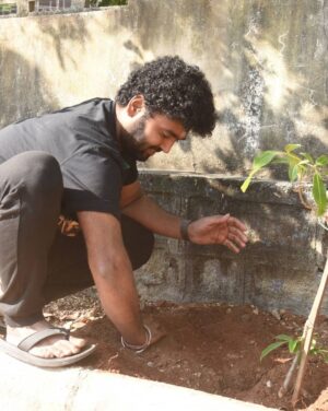 Vishwa Raghu Instagram - I've accepted #GreenindiaChallenge 
from @shekarmaster  Planted 3 saplings. Further I am nominating my guru #RajuSundaram my master @offl_Lawrence n my wife 
@pranaviacharya to plant 3 trees & continue the chain..special thanks to @MPsantoshtrs garu for taking this intiative..👏👏👏😍😍