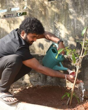 Vishwa Raghu Instagram - I've accepted #GreenindiaChallenge 
from @shekarmaster  Planted 3 saplings. Further I am nominating my guru #RajuSundaram my master @offl_Lawrence n my wife 
@pranaviacharya to plant 3 trees & continue the chain..special thanks to @MPsantoshtrs garu for taking this intiative..👏👏👏😍😍