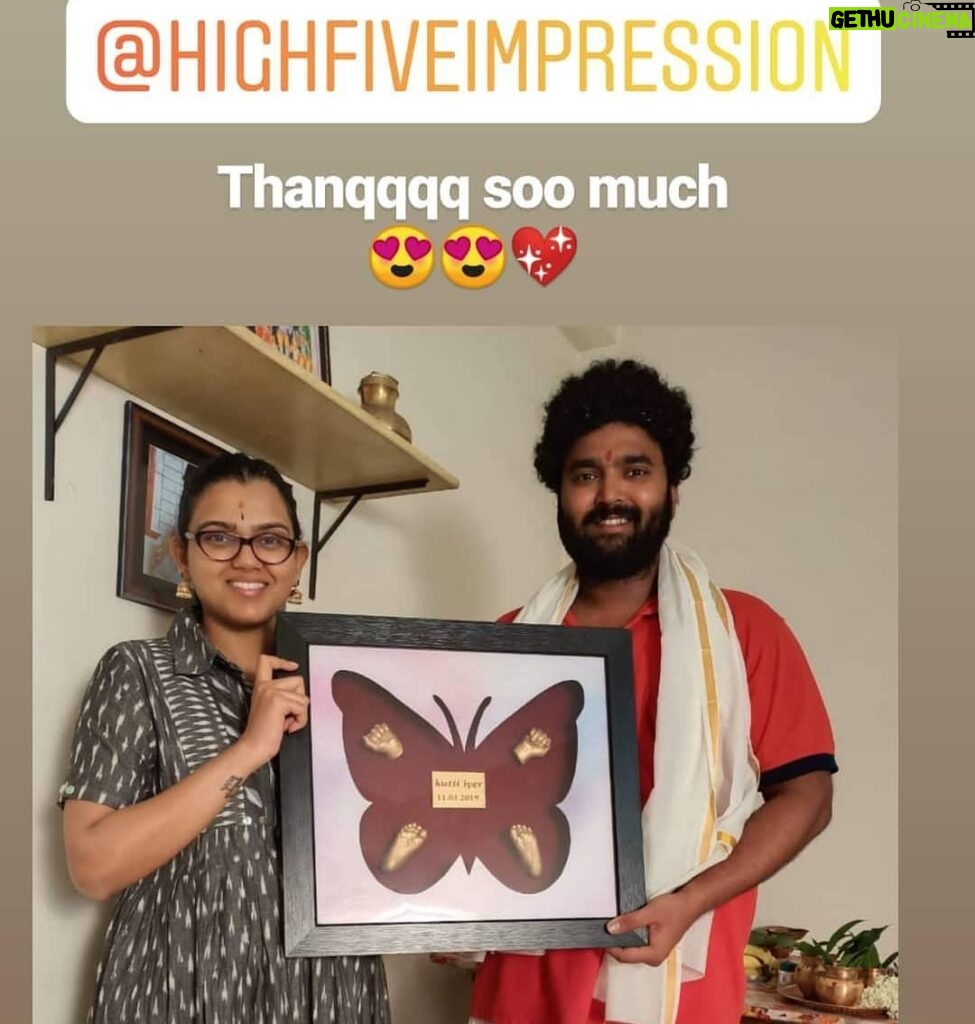 Vishwa Raghu Instagram - @highfiveimpression Thanks for the lovely n memorable gift from these guys to my Little kutty iyyer @pranaviacharya 🥰🥰👏👏👏👏🤗🤗😍😍