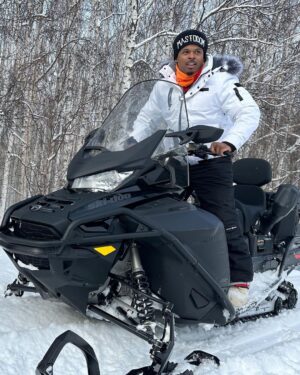 Walter Jones Instagram - When you gotta take the Mastodon Minizord! #walterejones #blackranger #powerrangers #alaska #fairbankscomiccon #fairbanks #mastodon #snowmobile #adventure
