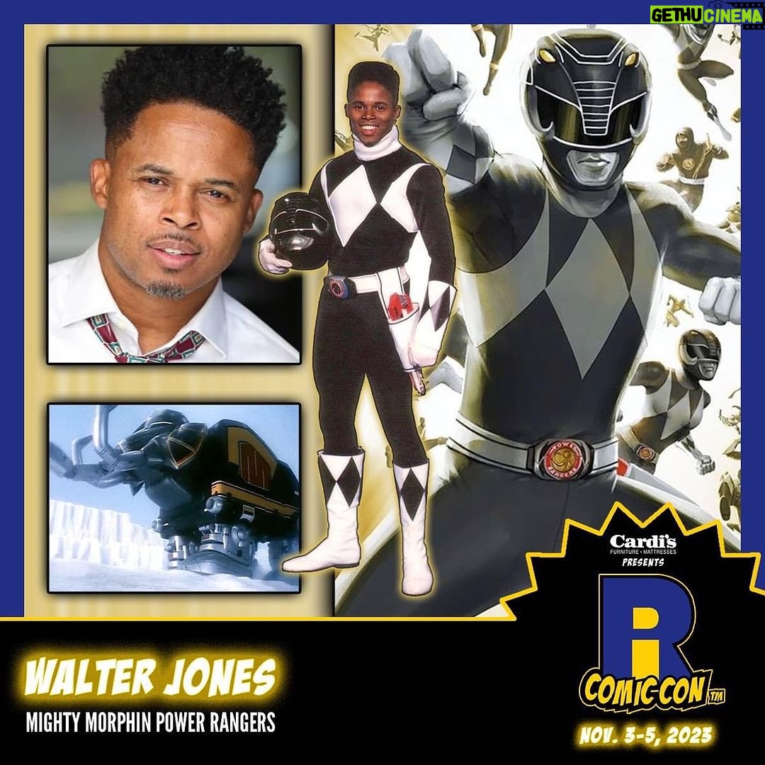 Walter Jones Instagram - Rhode Island, it’s morphin time‼️ Come out and celebrate 30 YEARS of #PowerRangers with the Original Black Ranger THIS WEEKEND at @ricomicconofficial! If you’re a fan of the iconic franchise, don’t miss this chance to meet your Mighty Morphin heroes! 🩷⚡️🖤 #HustleMatters #PowerRangers #WalterJones #BlackRanger 🎟 For tickets / info visit: ricomiccon.com Providence, Rhode Island
