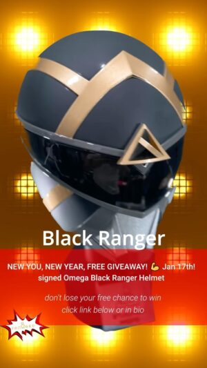 Walter Jones Instagram - New Year, New You Giveaway FREE Helmet! 💪 click link bio right now for your free chance to win @walterejones 
- Ends Jan 17th!

all you need is your email address :-). It’s Morphin Time! 

 #PowerRangers #BlackRanger #MightyMorphinPowerRangers #Collectible #Hasbro #RedRanger