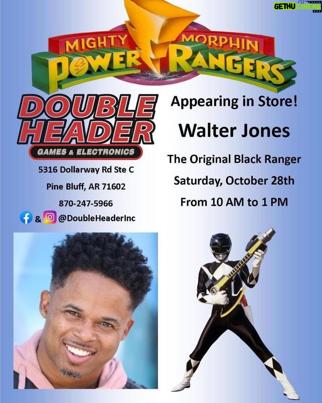 Walter Jones Instagram - You wanted me to come to Arkansas!!! This weekend Im coming to your part of town!! Lets celebrate 30 Years! Its Morphin Time! #arkansas #powerrangers #blackranger #walterejones #walterjones