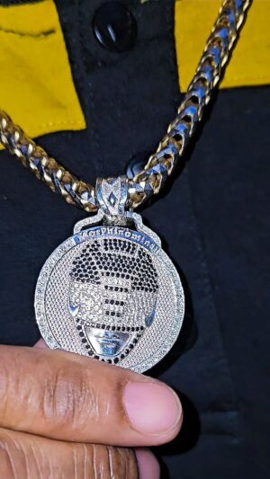 Walter Jones Instagram - 🥷@walterejones Rocking His New Custom Made "Morphinominal" Necklace Exclusively At S1ckshop.com 
*
*
*
#S1ckJewelry #S1ck #Morphinominal #ItsMorphinTime #PowerRangers #BlackRanger #Walterejones #CustomJewelry