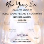 Yasmine Aker Instagram – Hey Los Angeles! Looking for an Intentional New Year’s Eve? Join Yasmine Aker, Alanna Zabel, music by Haydreon, Healers and Readers for a night of focused intention, vibrational healing, and community.

✨ Crystal Reiki Sound Journey and Visualization Meditation 

✨ Enjoy and relax to a Lo-Fi house DJ set and chill music by @iamhaydreon 

✨ Shamanic Kava Ceremony 

✨ Healthy Delights

✨ Private Tarot + Astrology Readings

✨ Healing Cacao, plant medicine tea, and more.

⏰ 10pm to 1am — DOORS WILL BE CLOSED AT 10:30pm. 

🥂 10pm-10:45pm: DJ set, Dancing, Lounge, and Social

🥂 10:45pm – 12:15am: Cacao Ceremony (option for Pancha Azana) + Sound Journey + New Year Meditation

🥂 12:15am – 1am: Mingle, Meditation, get Readings, Lounge

Tickets available online. 

More details on the eventbrite page, feel free to DM @aziamyoga with any questions.

#soundhealing #dj #music #meditation
#newyearseve #losangeles #conciouscommunity Los Angeles, California