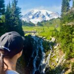 Yasmine Aker Instagram - Hiking through paradise 🏔️ #mountrainiernationalpark #swissalpsoftheus #tahoma Mount Rainier, Paradise, WA