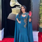 Yasmine Aker Instagram - This year, I had the honor of attending the Grammy’s with @azadeh.afsahi @shivaspix and @saraseyed — to be present for the award given to Shervin Hajipour @shervinine for his song "Baraye". A song that has united Iranians across the world. Thank you to @azadeh.afsahi for continuing to bring awareness to #toomajsalehi a rapper who is currently still in solidarity confinement for the simple act of his rap lyrics demanding justice for the people of Iran. Thank you to @weareuia for staying in contact with the Grammy’s and Shervin Jaan throughout the evening and creating the opportunity for us to participate. Thank you @azitamirjewelry for the beautiful human hair bracelet — Azita is an Iranian artist who collected the hair from women globally and created this piece as a symbolic armor against the Islamic Regime currently occupying Iran. The cuff bracelet is a symbol of female power and the fight for freedom, equal rights, and liberty. #womanlifefreedom #baraye #grammys #freetoomaj Grammy Red Carpet